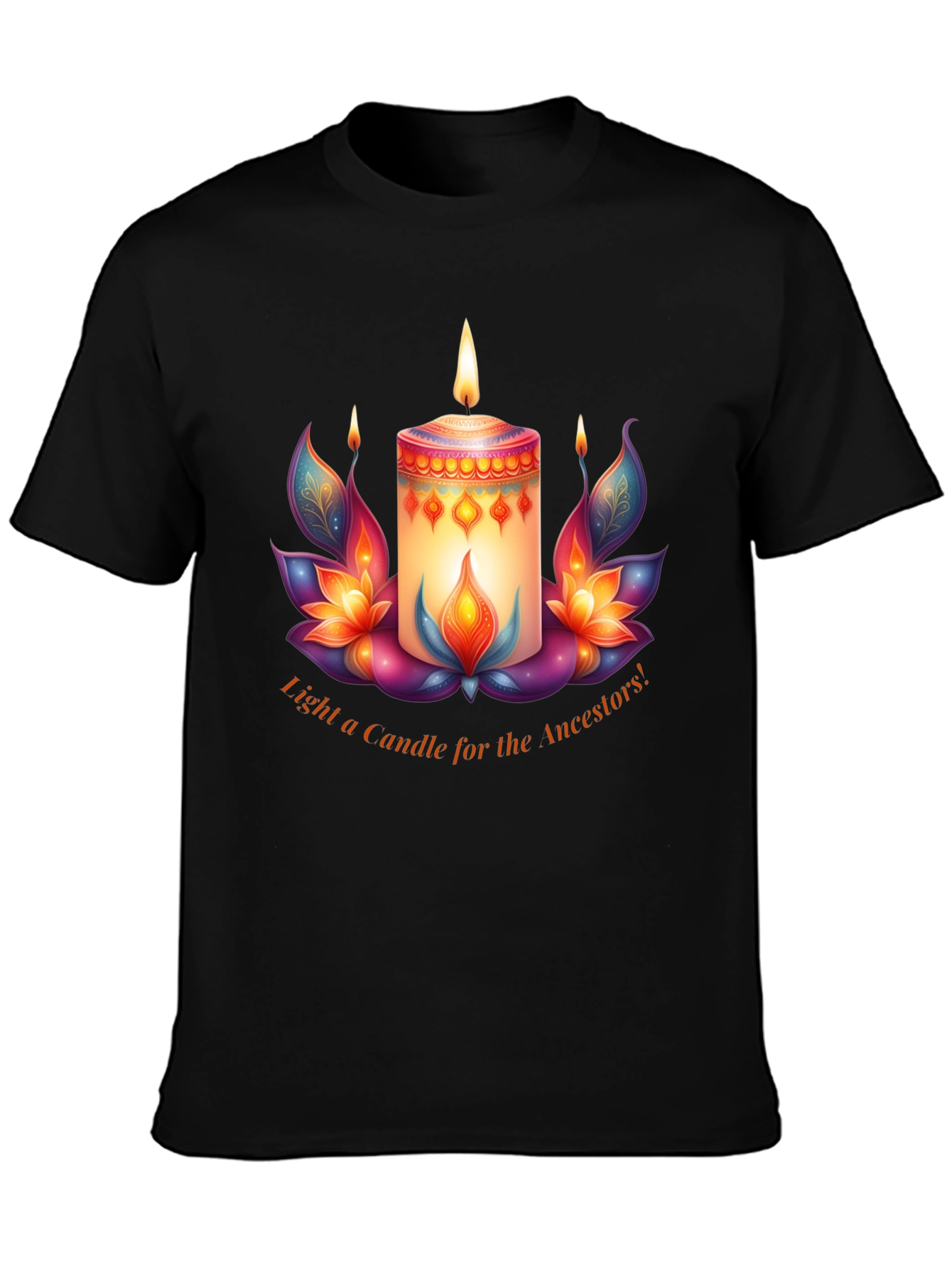 Ancestral Light T-Shirt - Candle & Lotus Design