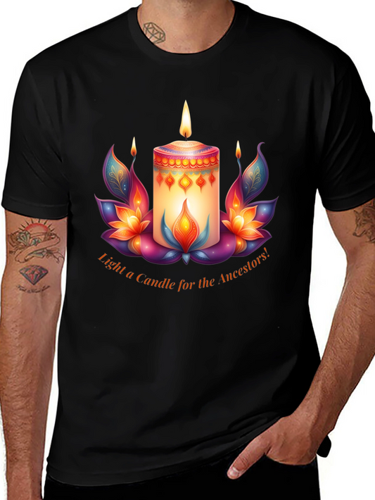 Ancestral Light T-Shirt - Candle & Lotus Design