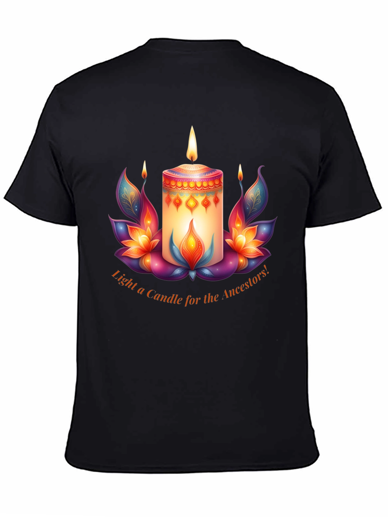 Ancestral Light T-Shirt - Candle & Lotus Design