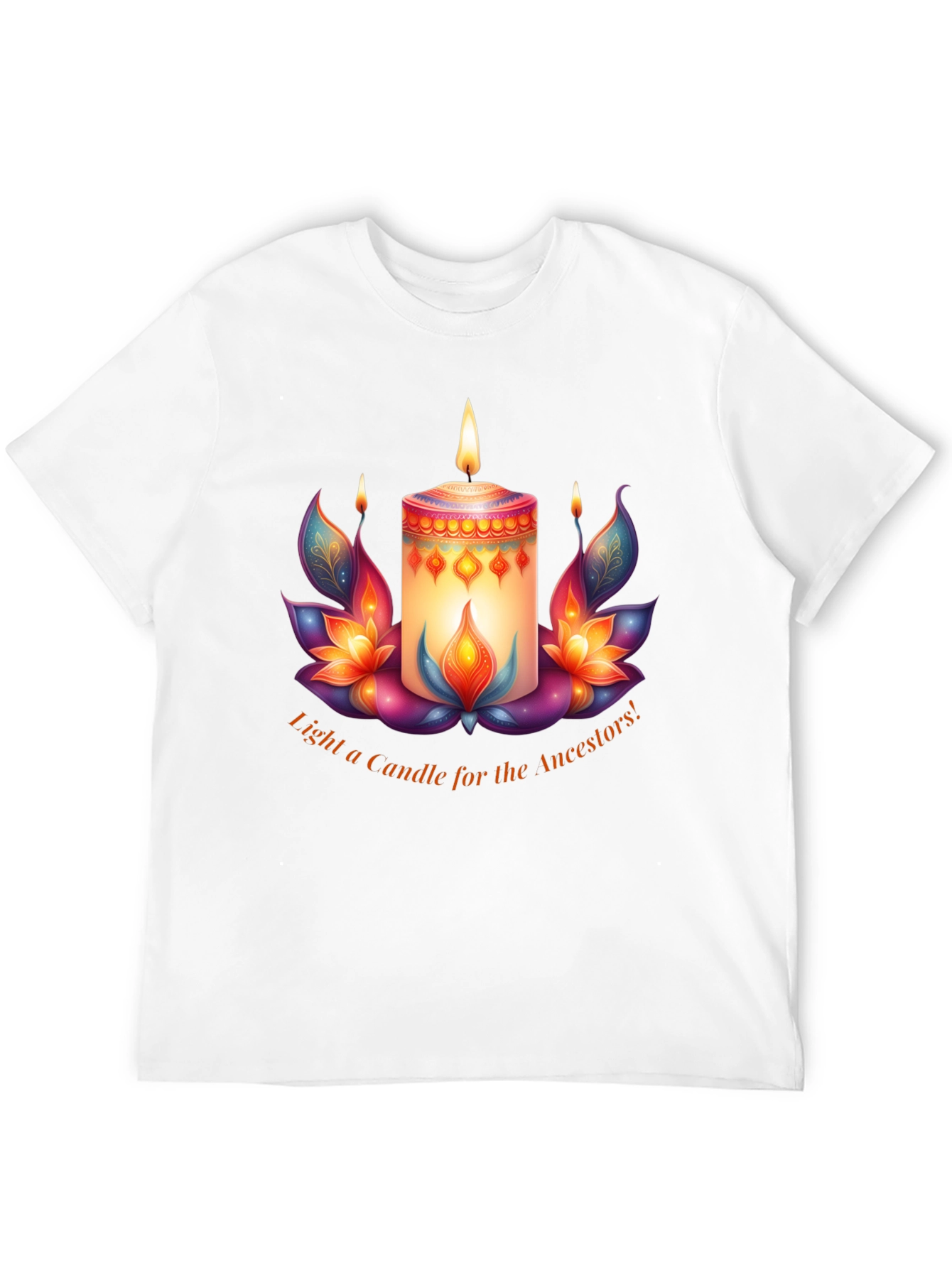 Ancestral Light T-Shirt - Candle & Lotus Design