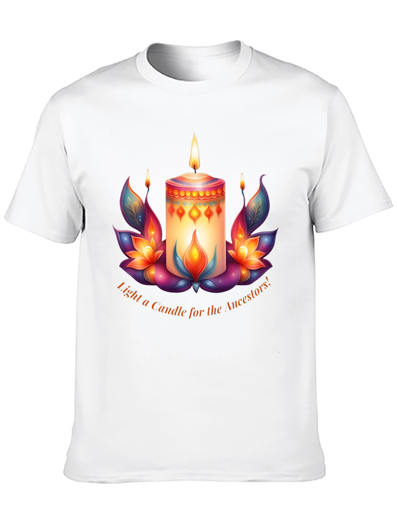 Ancestral Light T-Shirt - Candle & Lotus Design