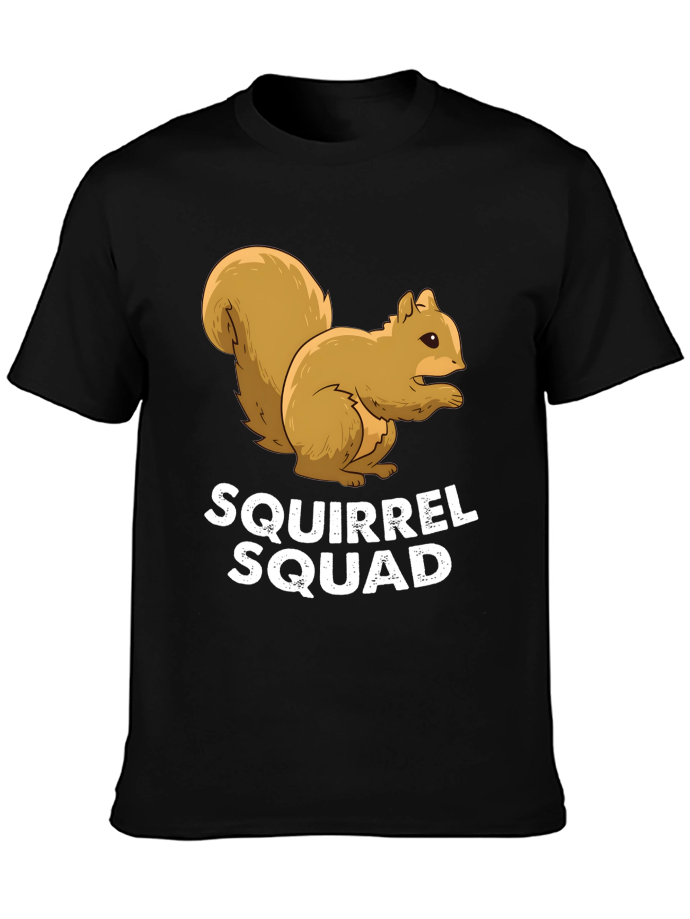 Squirrel Squad Graphic Tee - Black Crew Neck Shirt