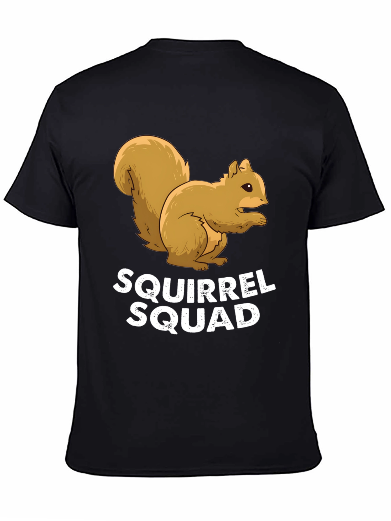 Squirrel Squad Graphic Tee - Black Crew Neck Shirt