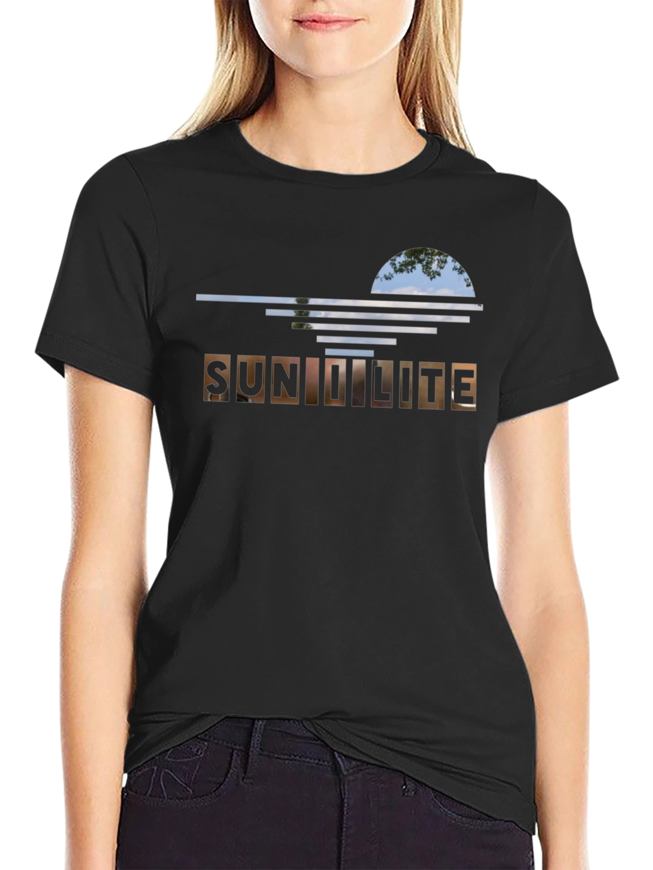 Sunlit Design Black T-Shirt