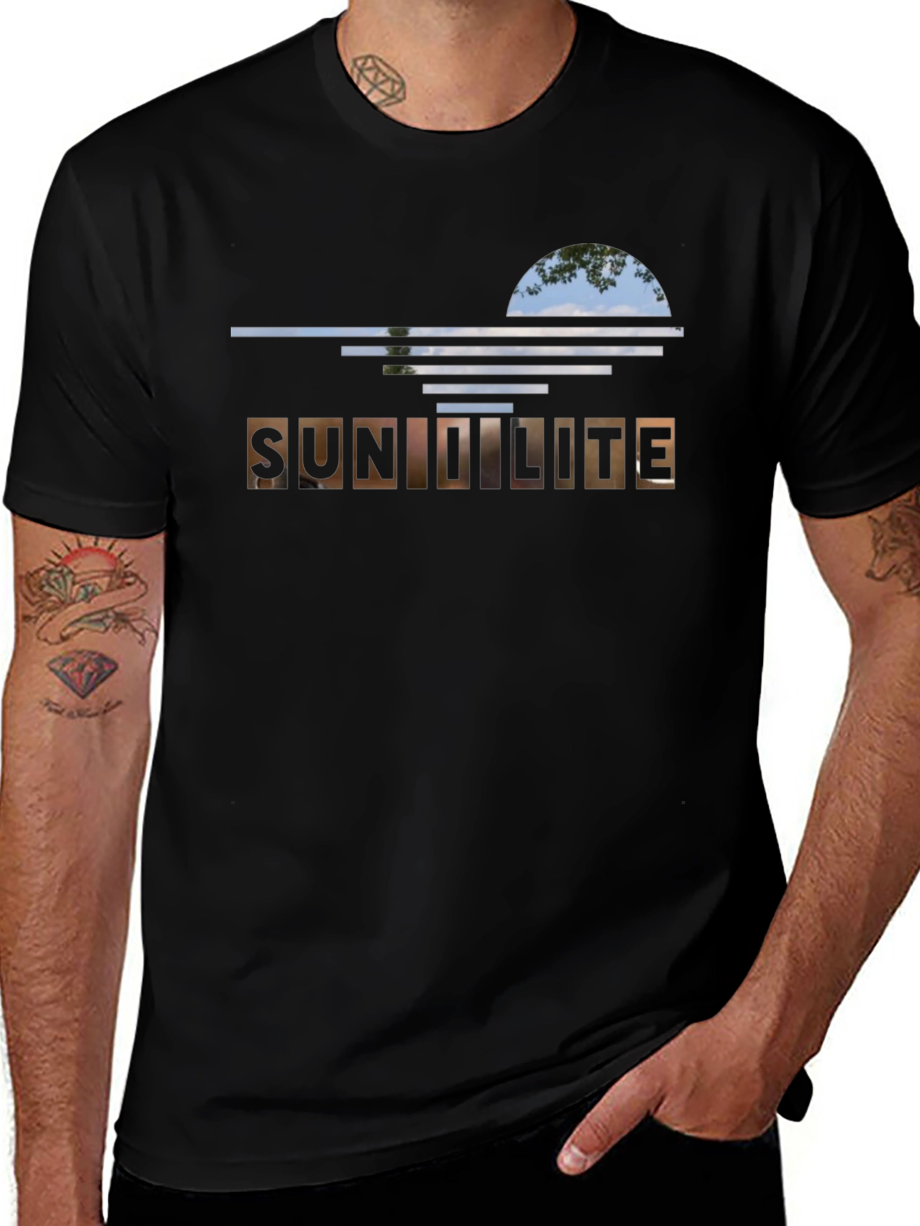 Sunlit Design Black T-Shirt