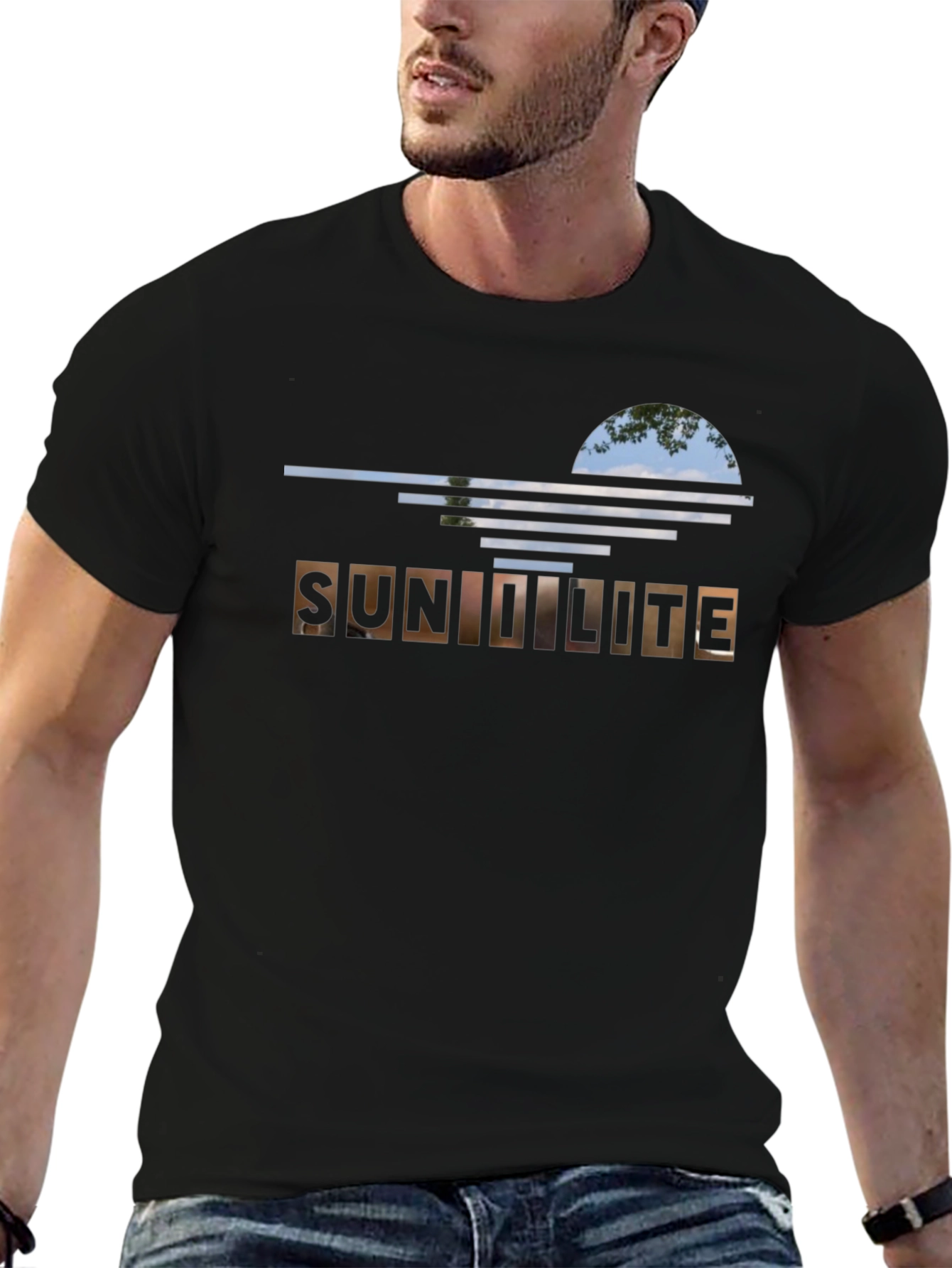 Sunlit Design Black T-Shirt