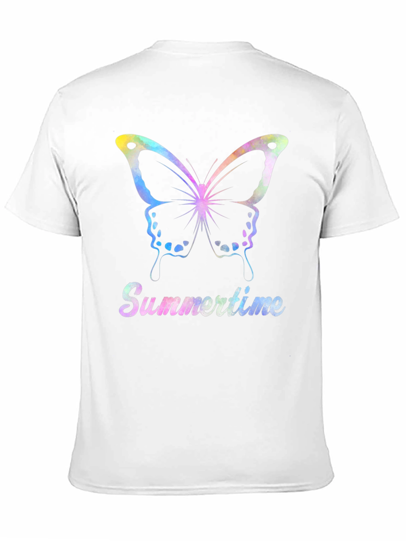 Summertime Butterfly Graphic Tee - Black Casual Shirt