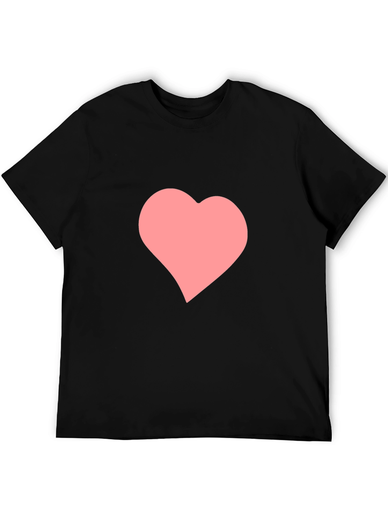 Black T-Shirt with Pink Heart Graphic