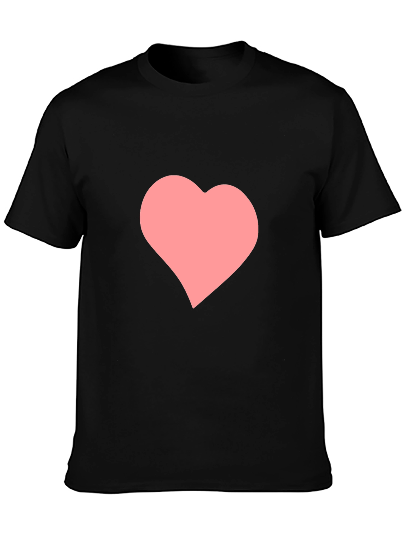 Black T-Shirt with Pink Heart Graphic