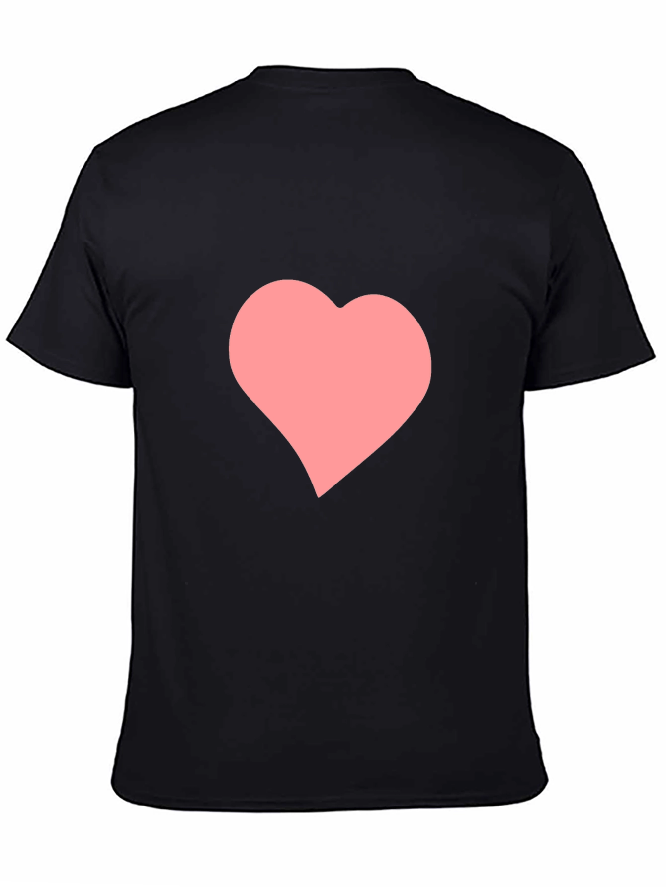 Black T-Shirt with Pink Heart Graphic