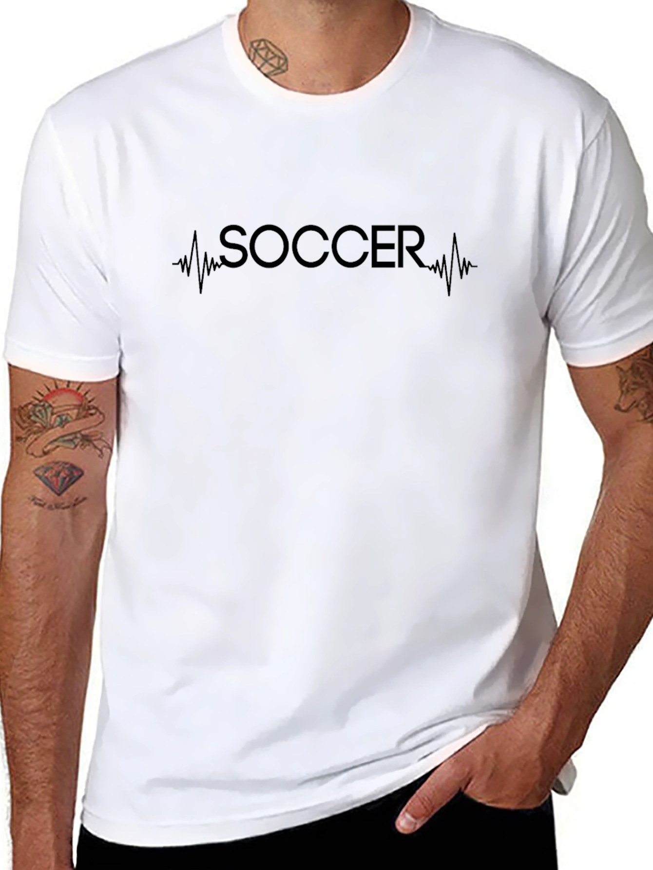 Soccer Heartbeat Graphic Tee - Stylish Fan T-Shirt
