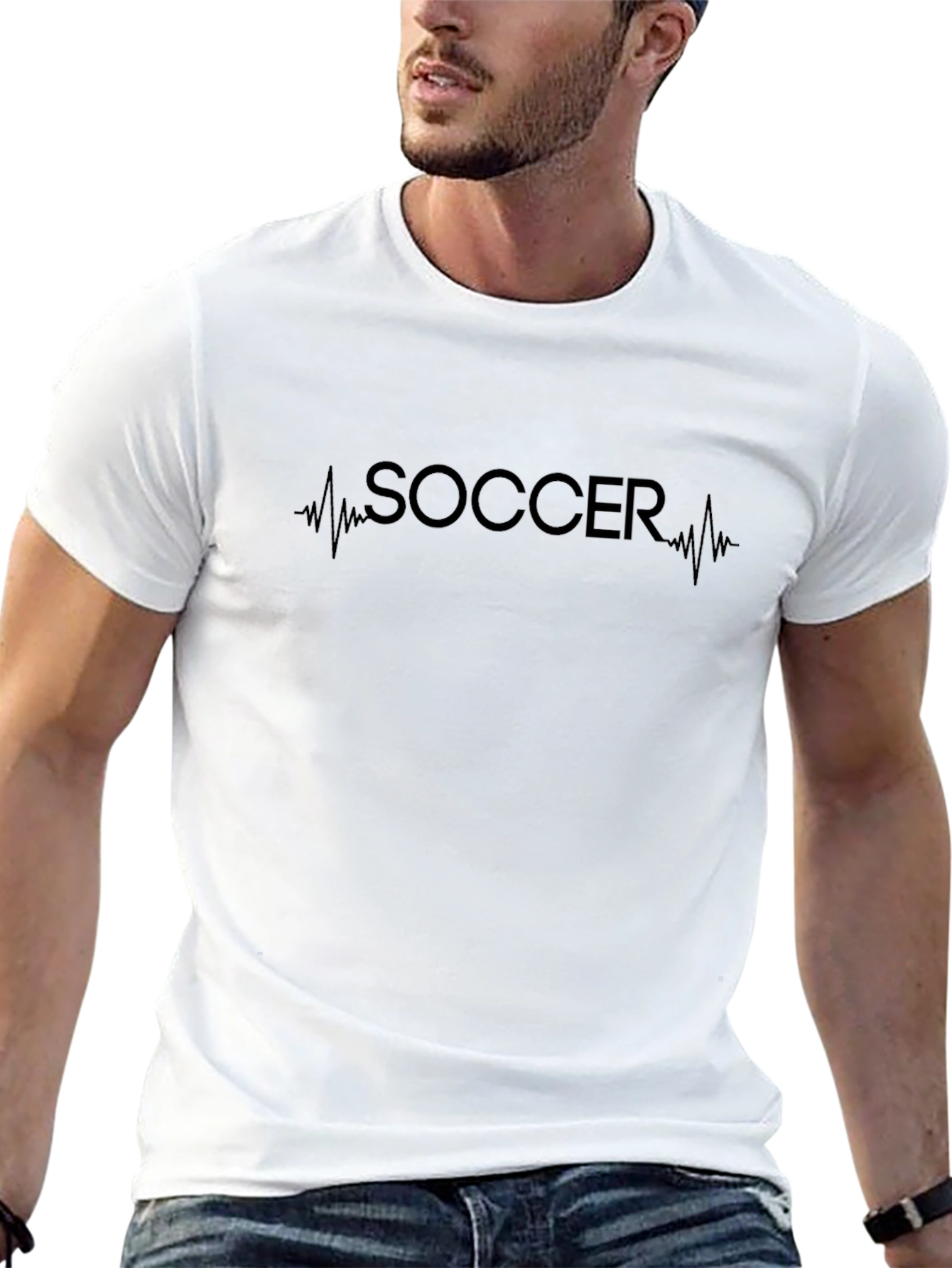 Soccer Heartbeat Graphic Tee - Stylish Fan T-Shirt