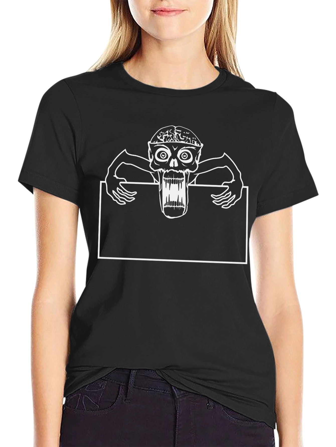 Zombie Head Black T-Shirt