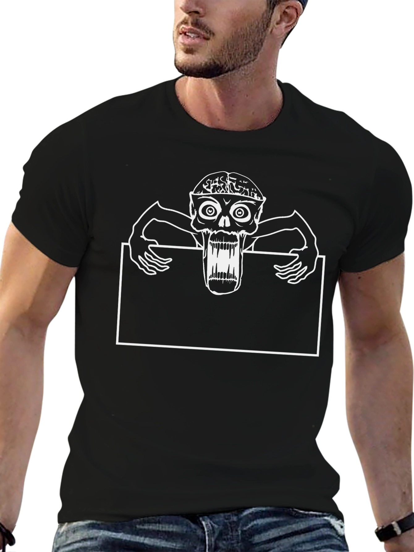 Zombie Head Black T-Shirt