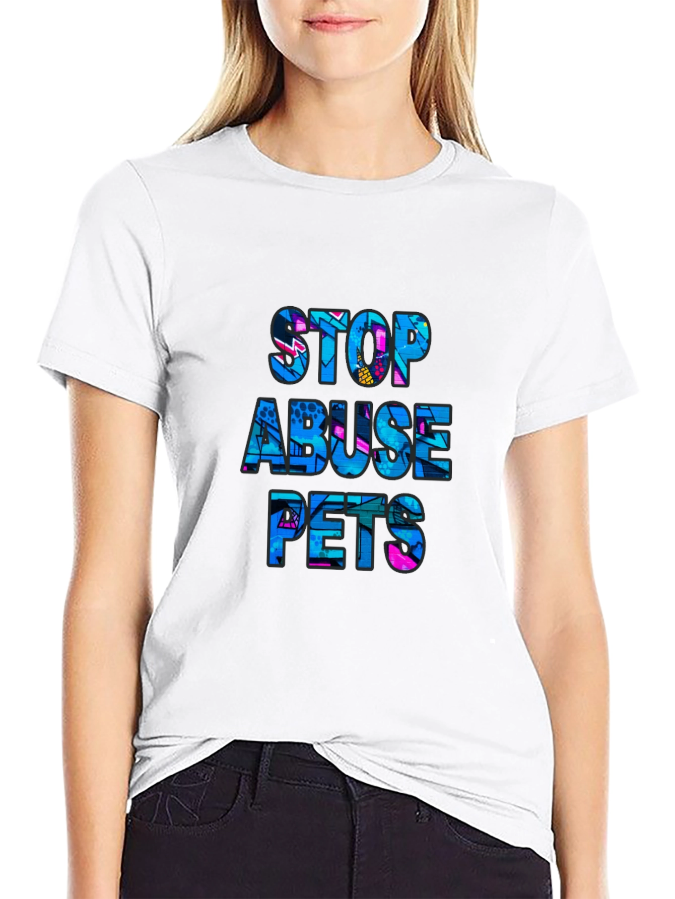 Stop Abuse Pets Graphic T-Shirt