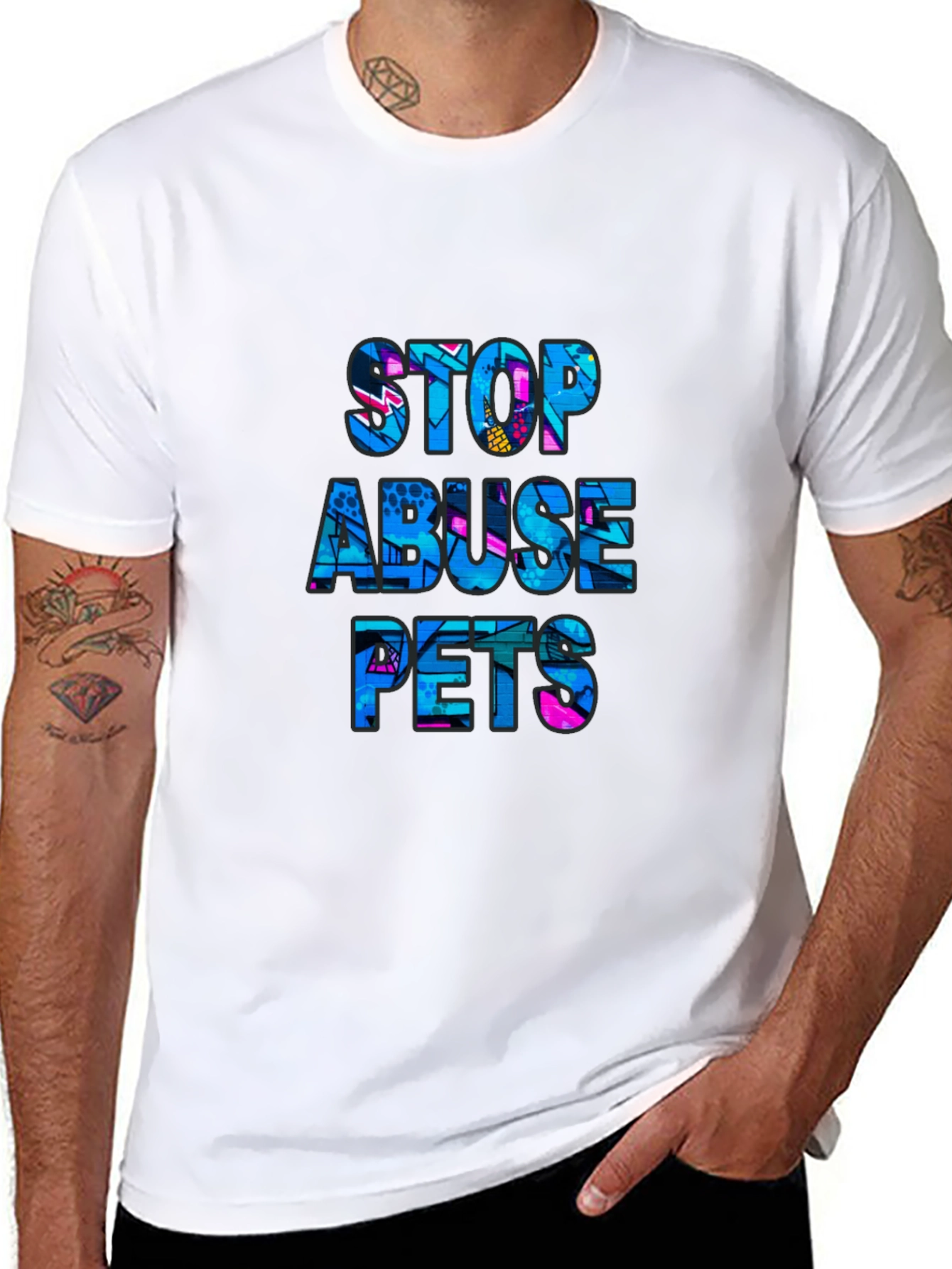 Stop Abuse Pets Graphic T-Shirt