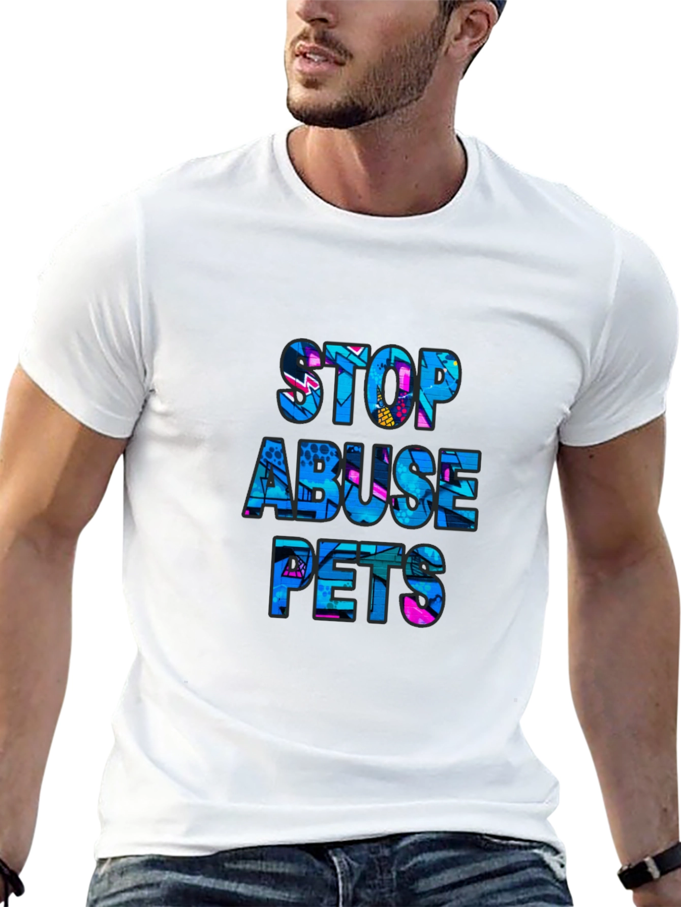 Stop Abuse Pets Graphic T-Shirt