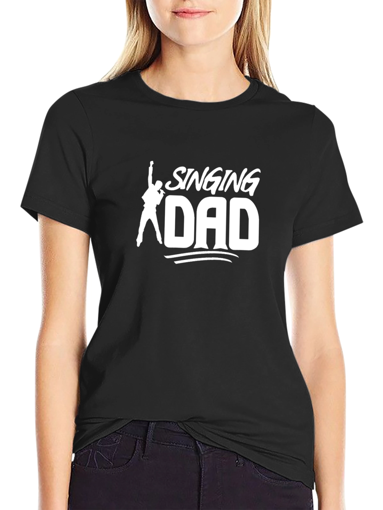 Singing Dad Graphic Tee - Black Cotton T-Shirt