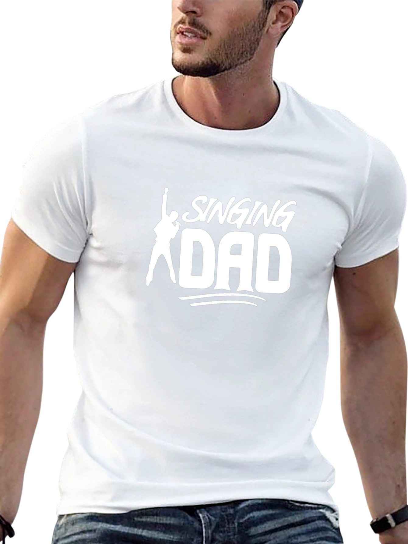 Singing Dad Graphic Tee - Black Cotton T-Shirt