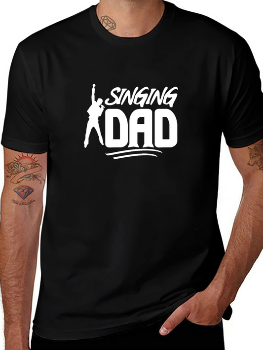 Singing Dad Graphic Tee - Black Cotton T-Shirt