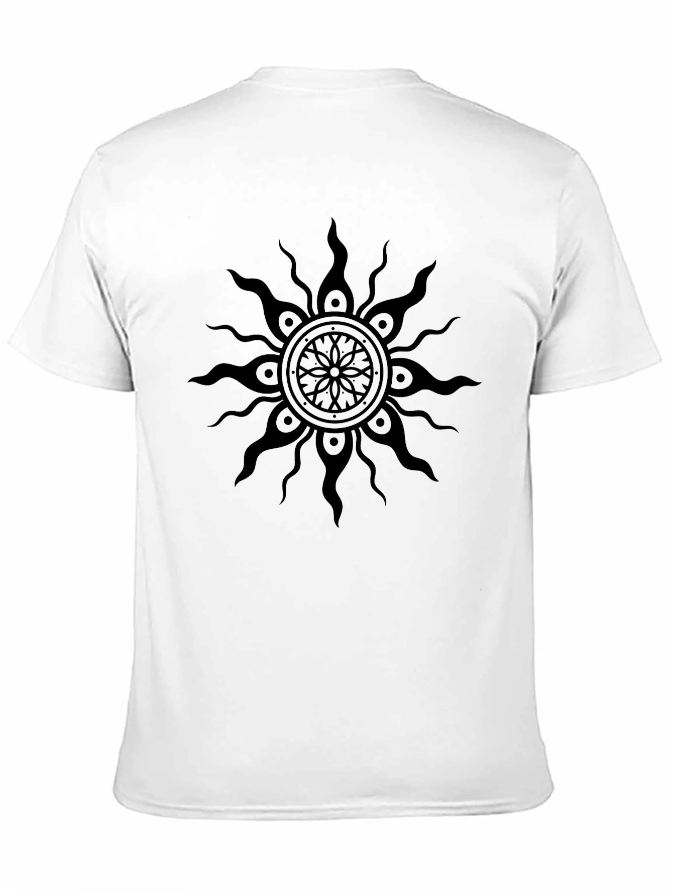 Black Sun Mandala Graphic Tee - Stylish Comfort