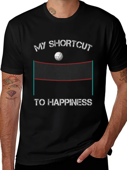 Volleyball Shortcut to Happiness Graphic Tee