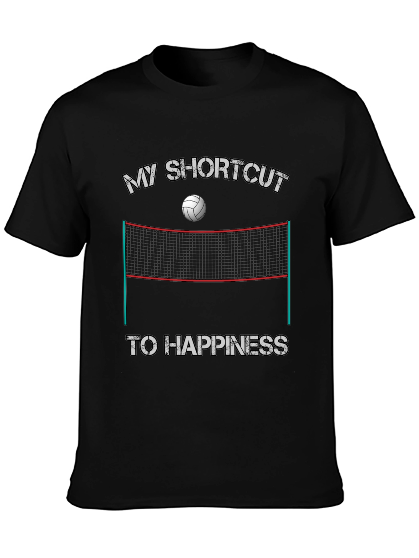 Volleyball Shortcut to Happiness Graphic Tee