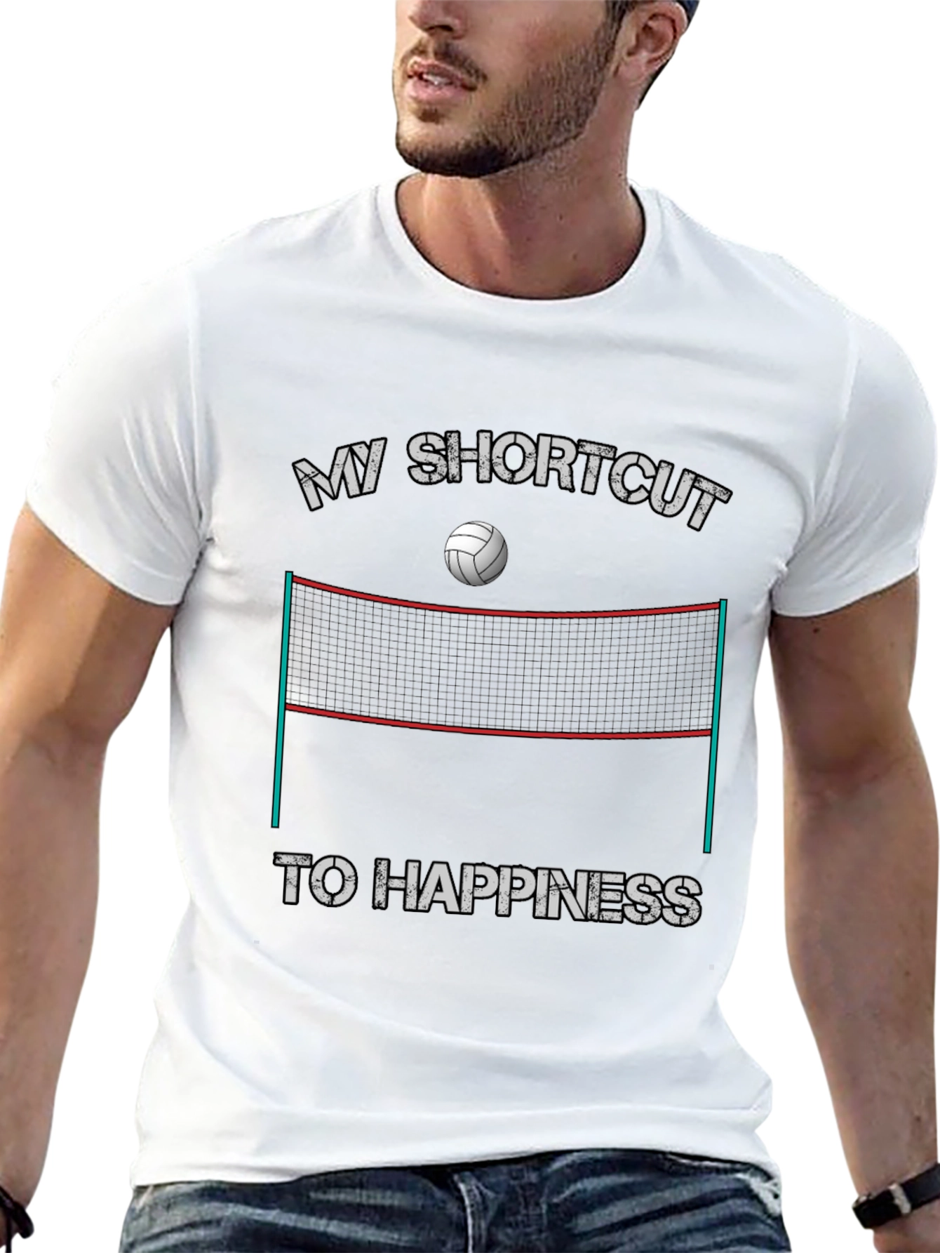 Volleyball Shortcut to Happiness Graphic Tee