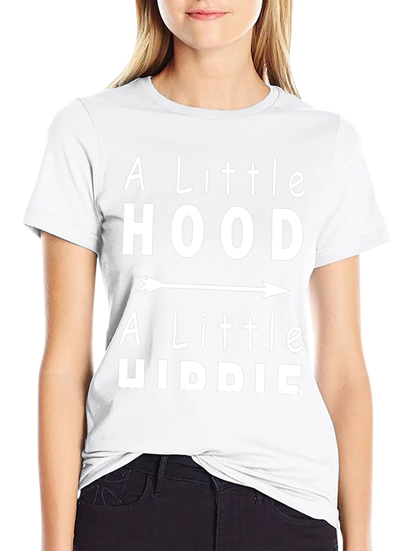 A Little Hood A Little Hippie Black Graphic Tee