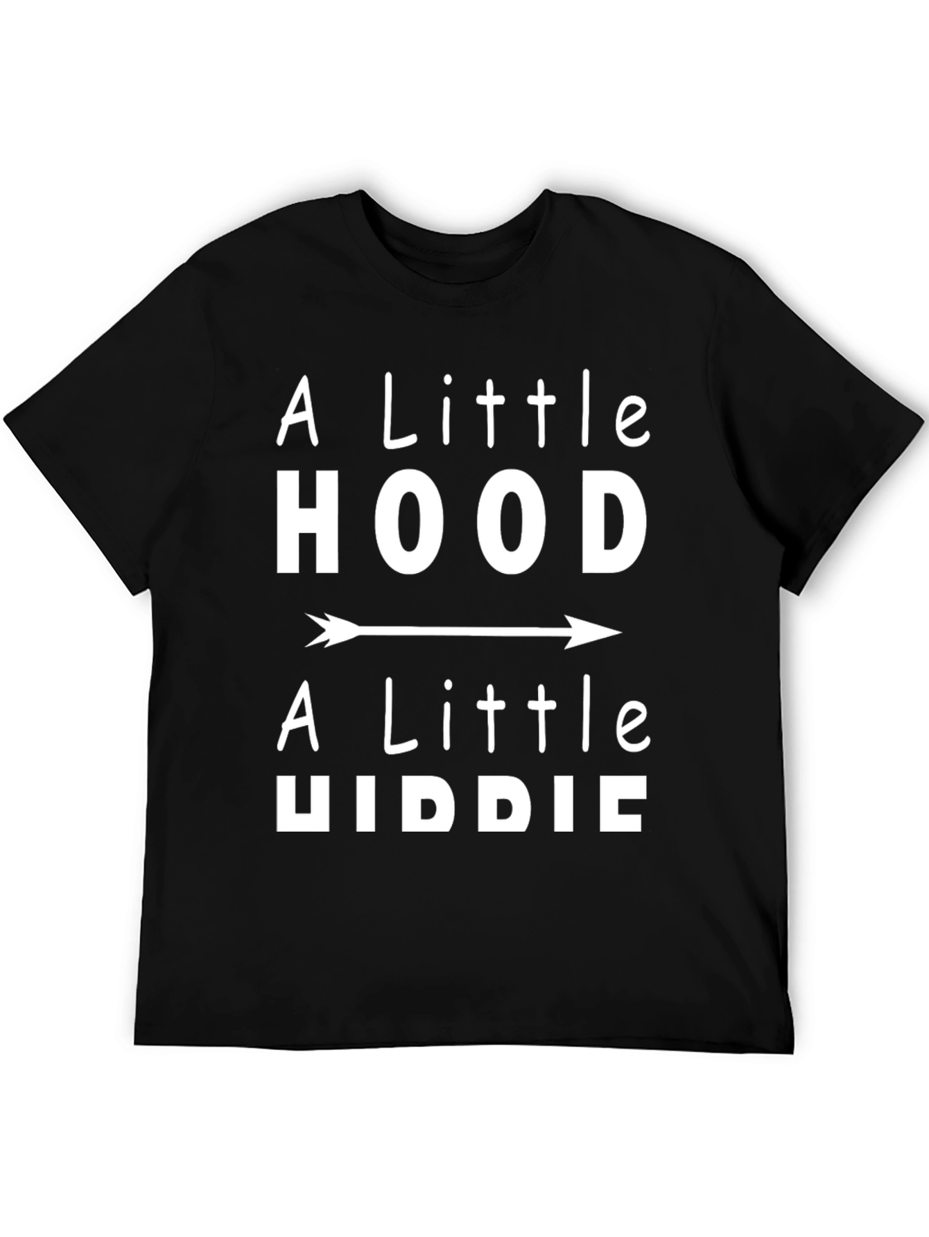 A Little Hood A Little Hippie Black Graphic Tee