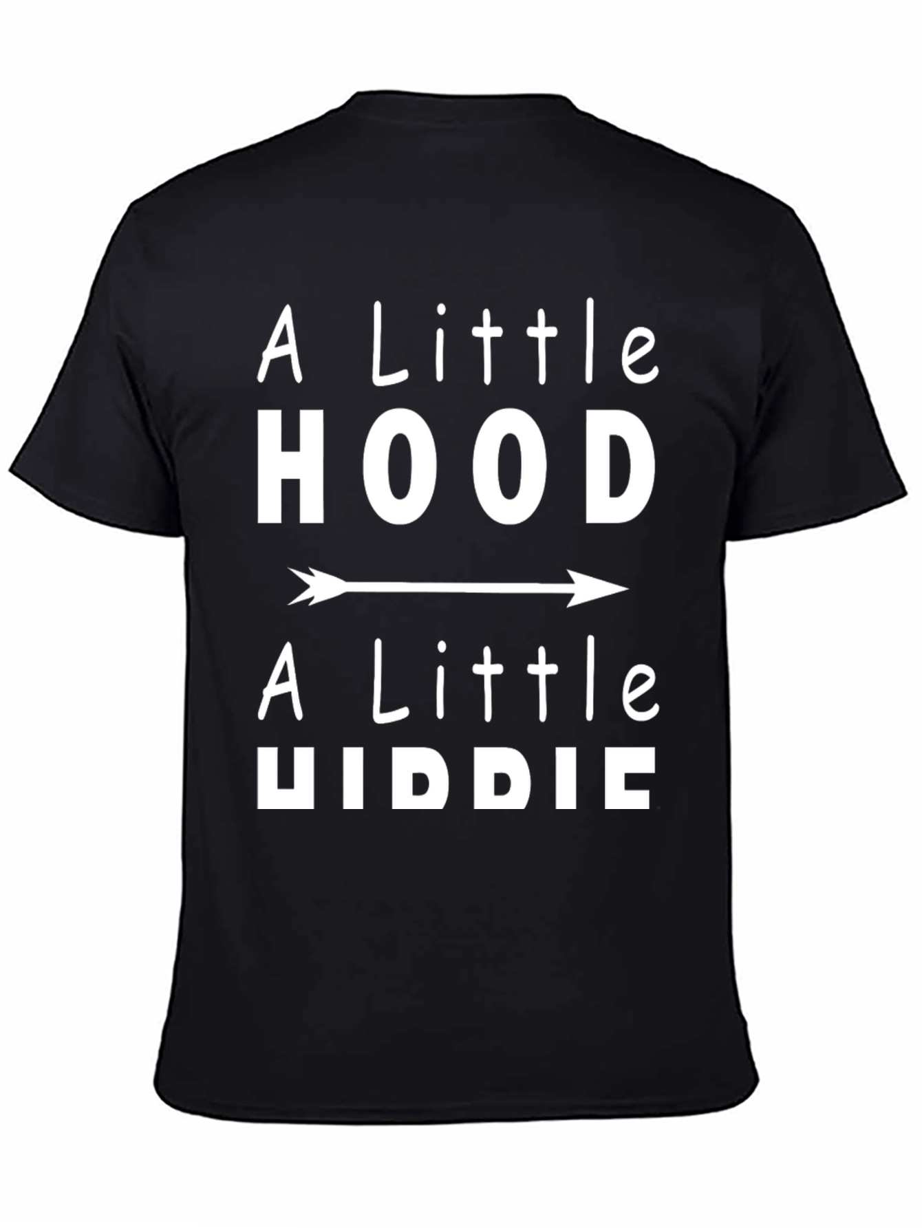 A Little Hood A Little Hippie Black Graphic Tee