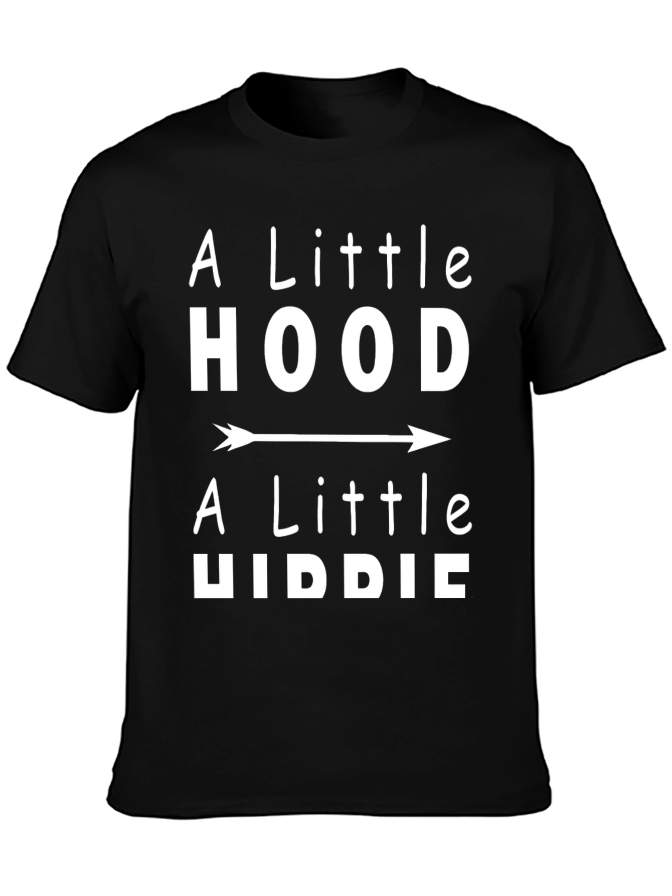 A Little Hood A Little Hippie Black Graphic Tee