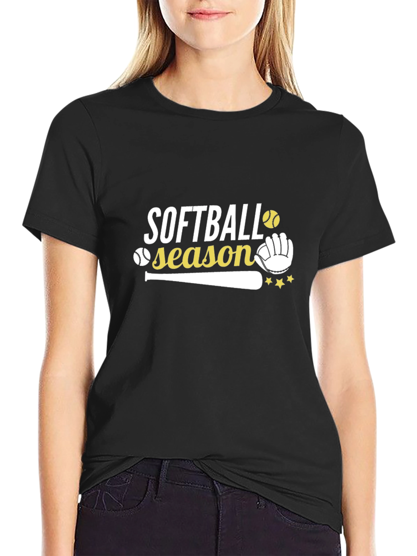 Softball Season Graphic Print T-Shirt