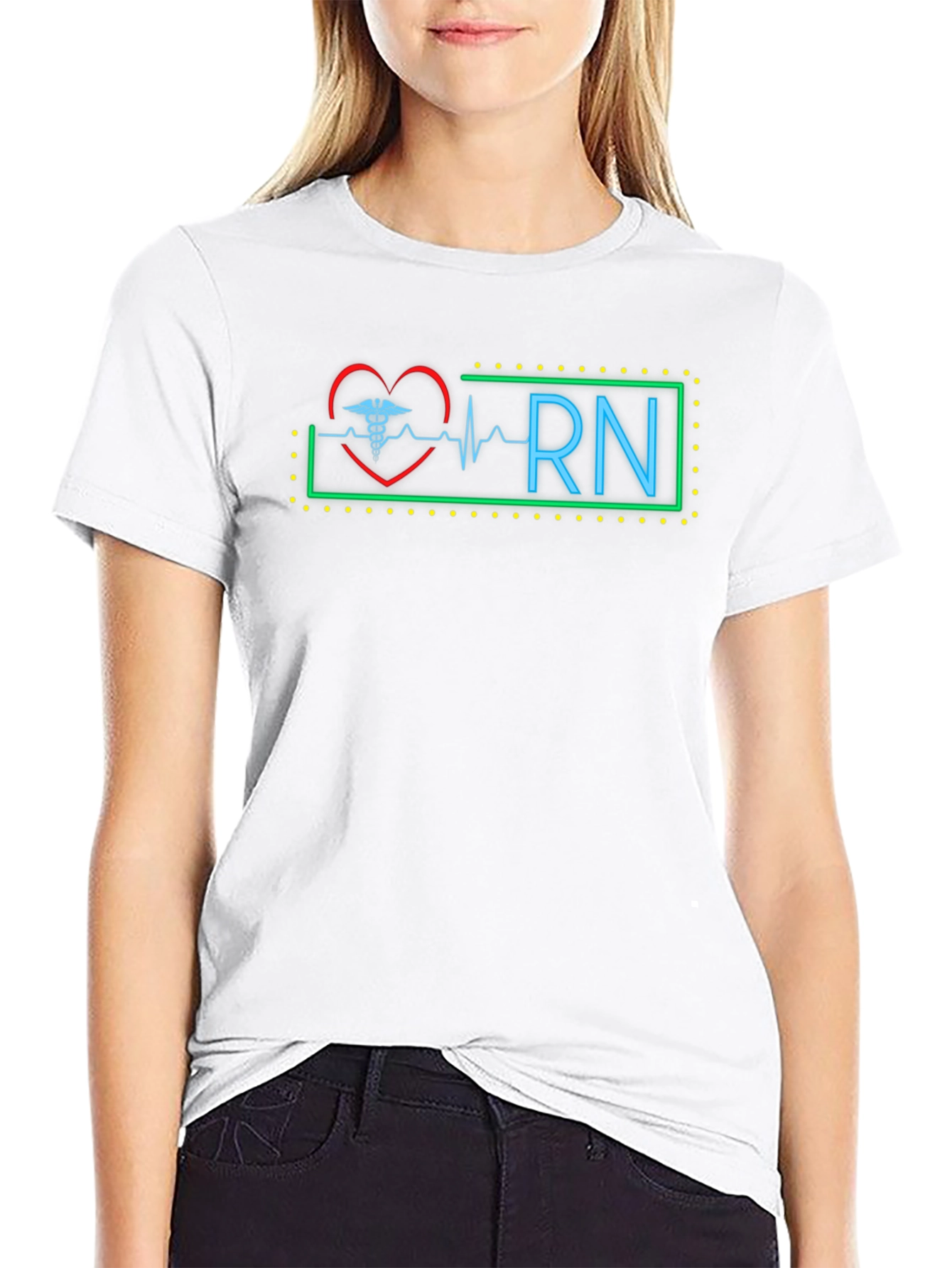 RN Nurse Heartbeat Graphic T-Shirt