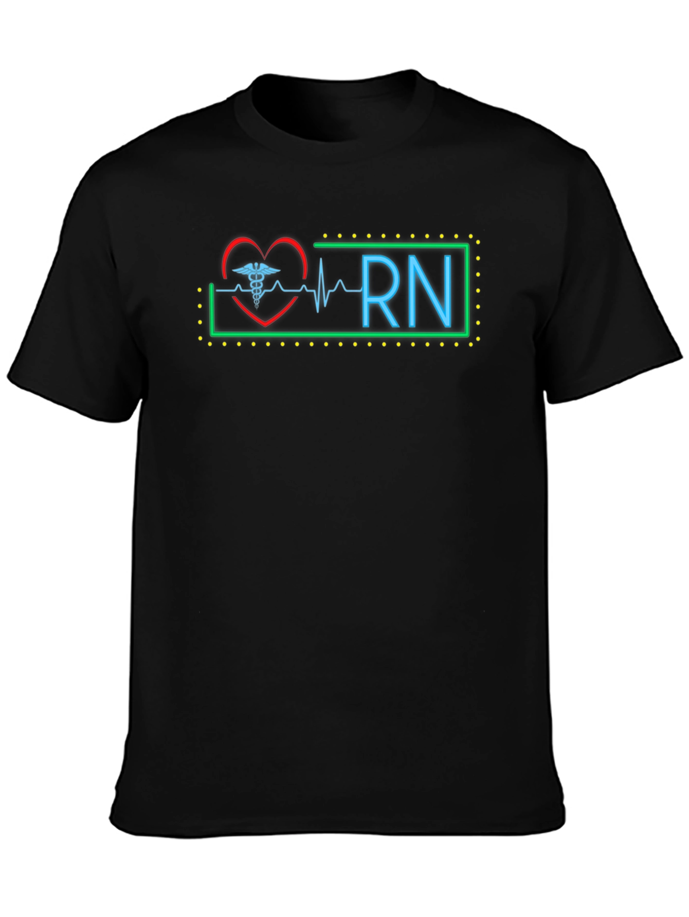 RN Nurse Heartbeat Graphic T-Shirt