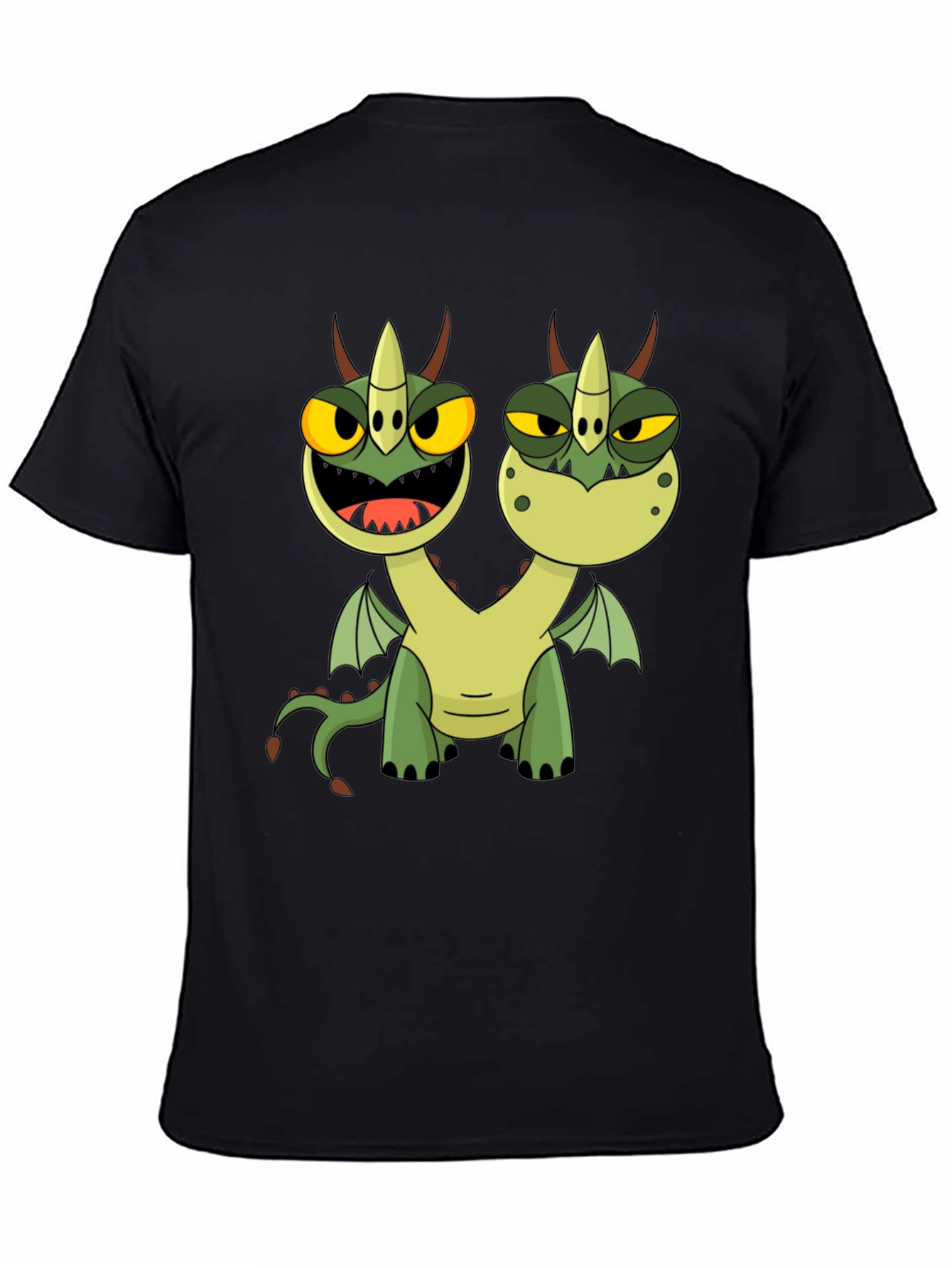 Two-Headed Dragon Cartoon Graphic Tee