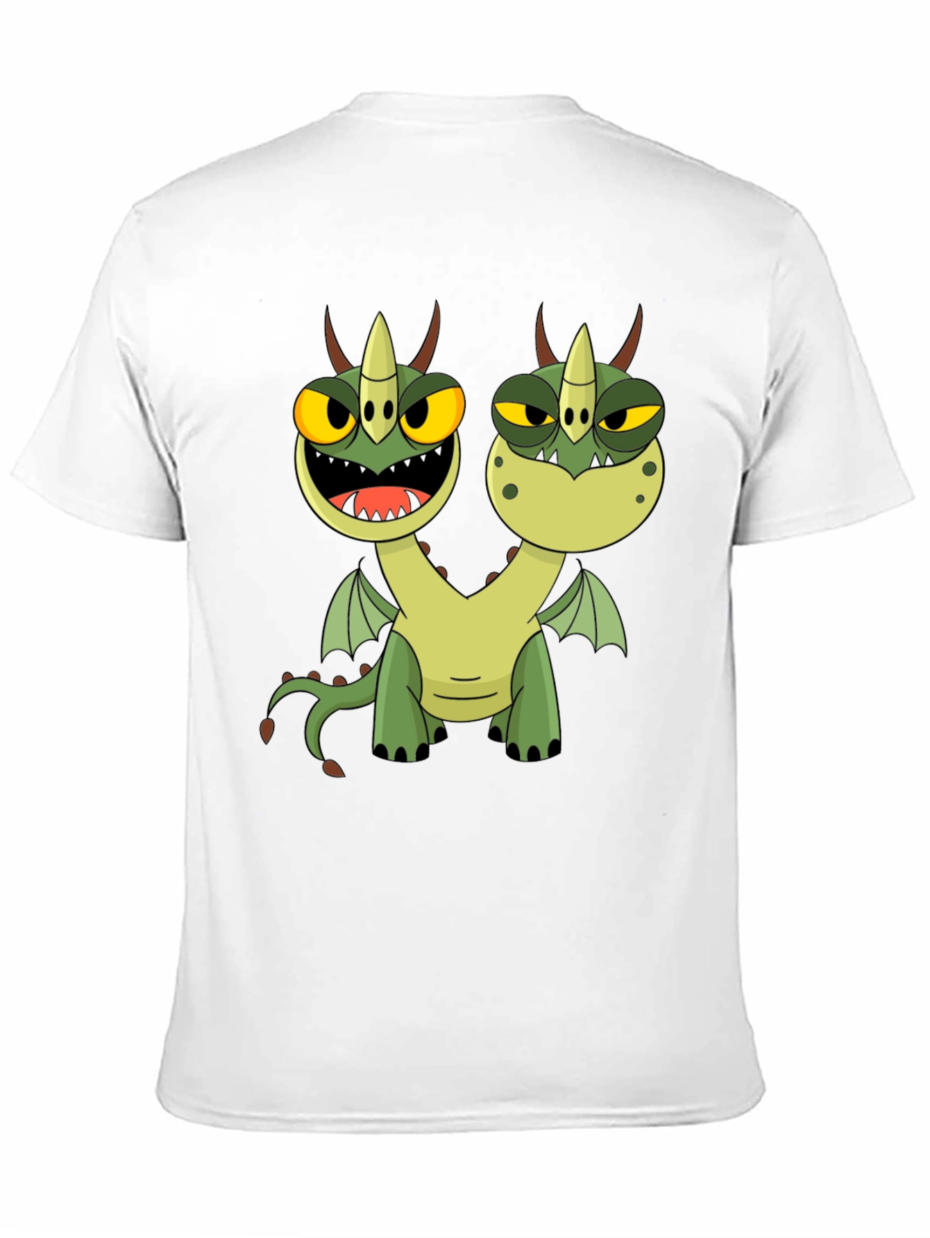 Two-Headed Dragon Cartoon Graphic Tee