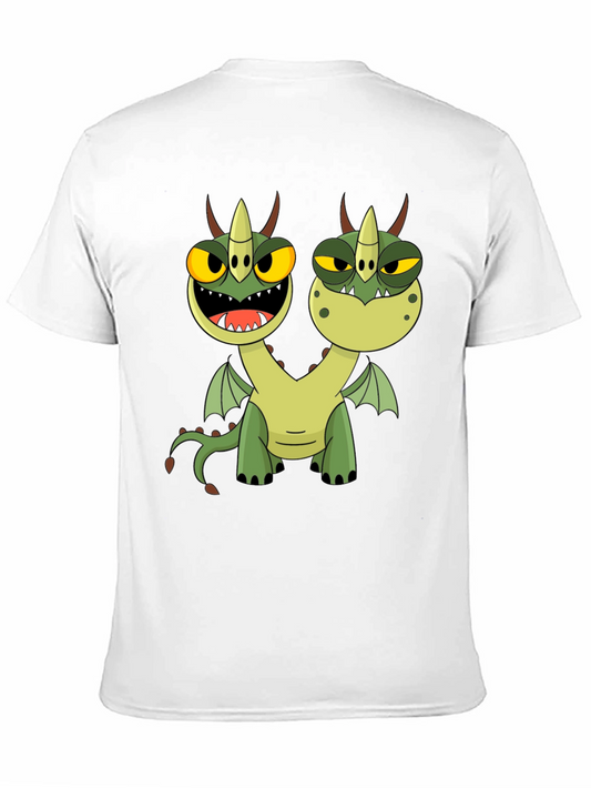 Two-Headed Dragon Cartoon Graphic Tee