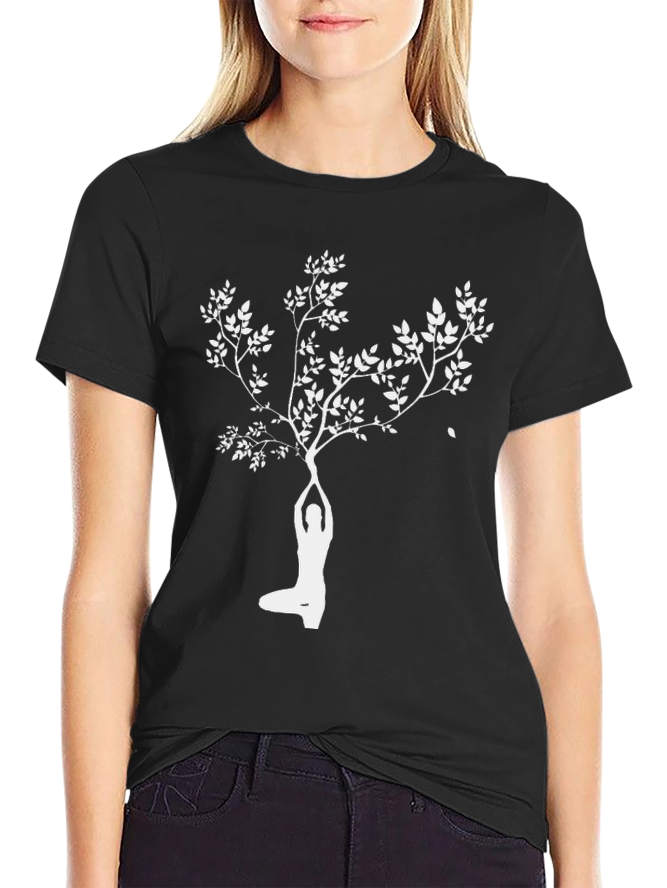 Yoga Tree Black Tee - Spiritual Graphic Shirt