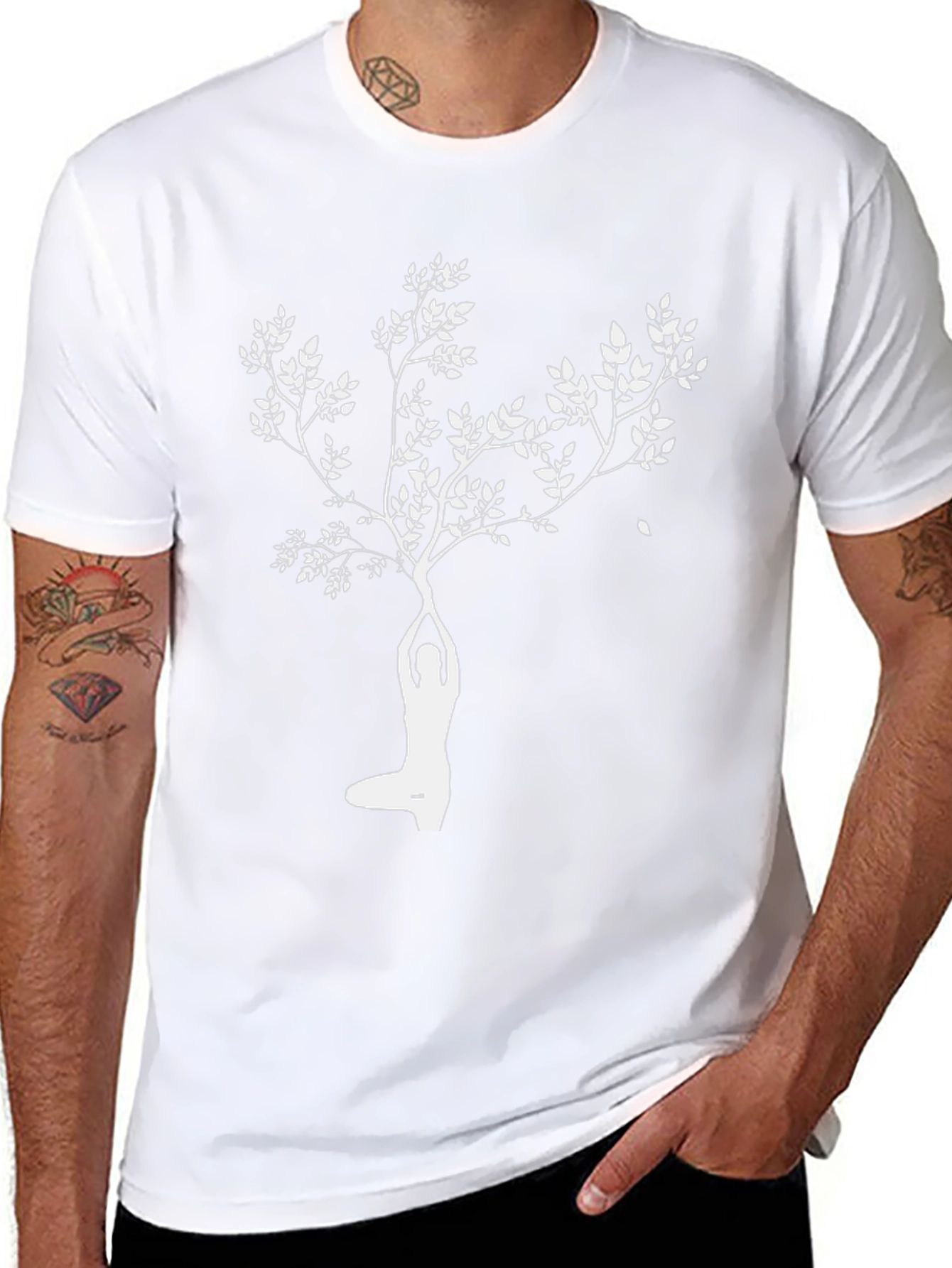 Yoga Tree Black Tee - Spiritual Graphic Shirt