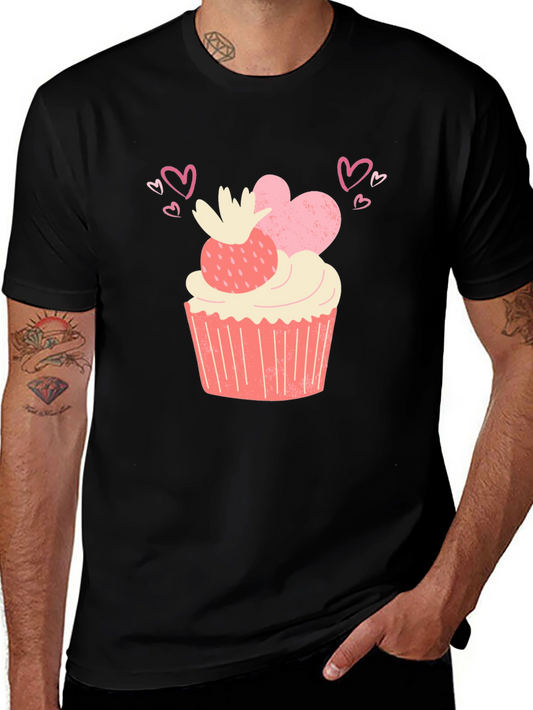 Sweet Treat Tee - Cupcake & Hearts Graphic T-Shirt
