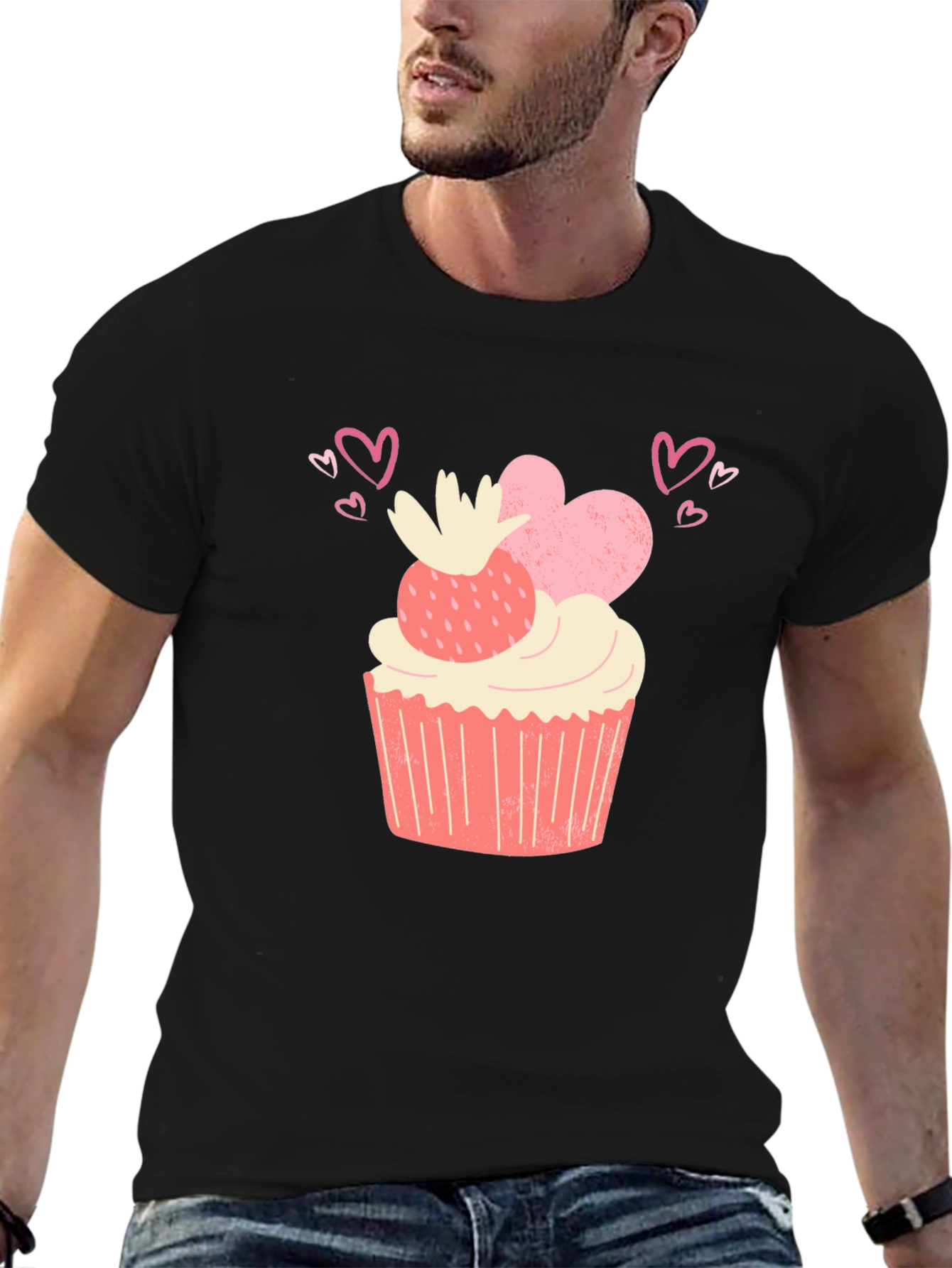 Sweet Treat Tee - Cupcake & Hearts Graphic T-Shirt