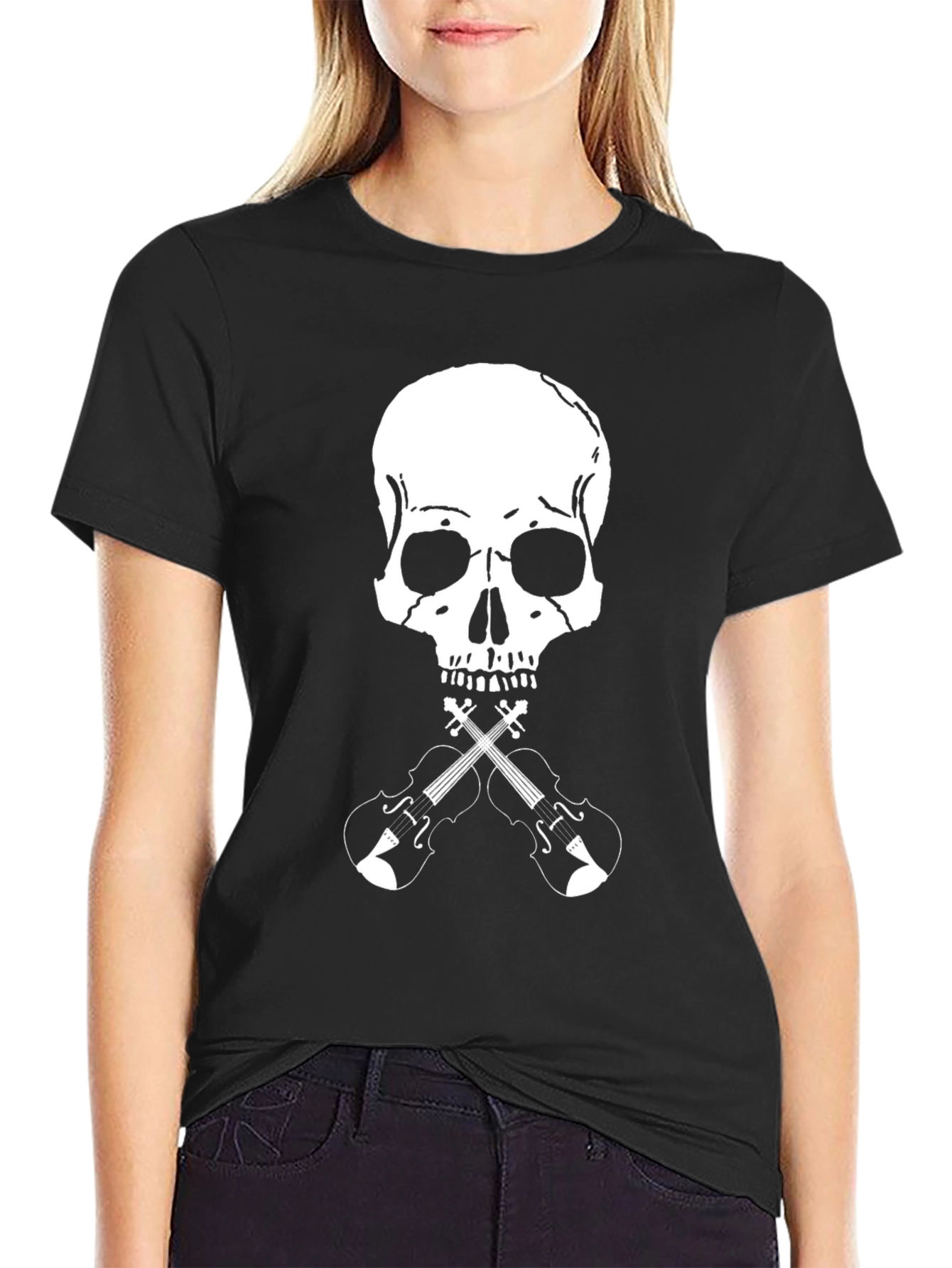 Skull & Violins Graphic Tee - Rocker Style