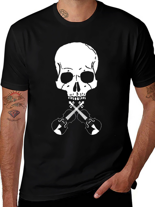 Skull & Violins Graphic Tee - Rocker Style