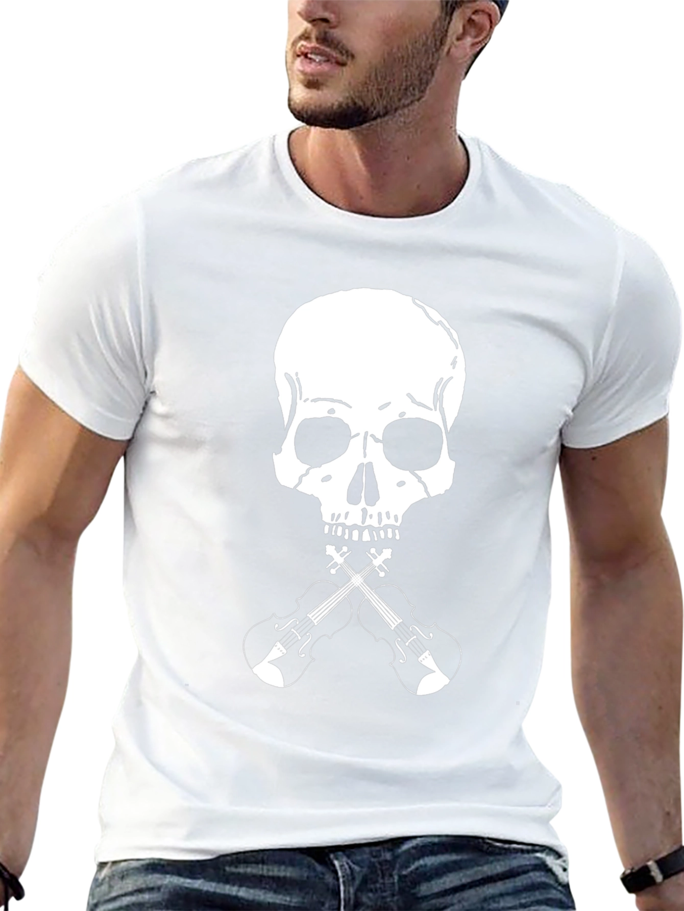 Skull & Violins Graphic Tee - Rocker Style