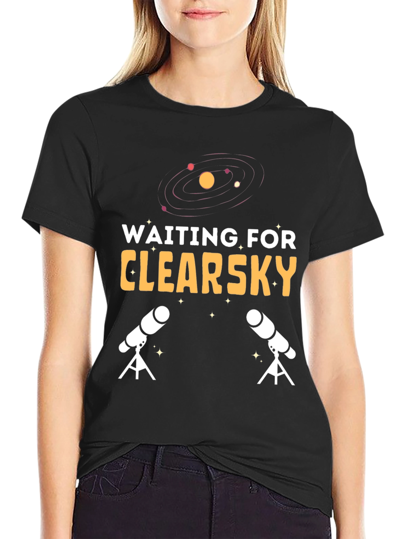 Waiting for Clearsky T-Shirt Astronomy Telescopes Tee