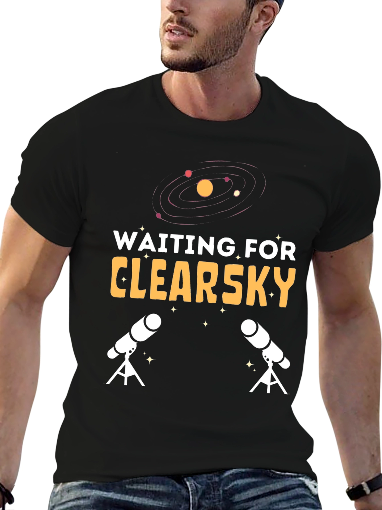 Waiting for Clearsky T-Shirt Astronomy Telescopes Tee