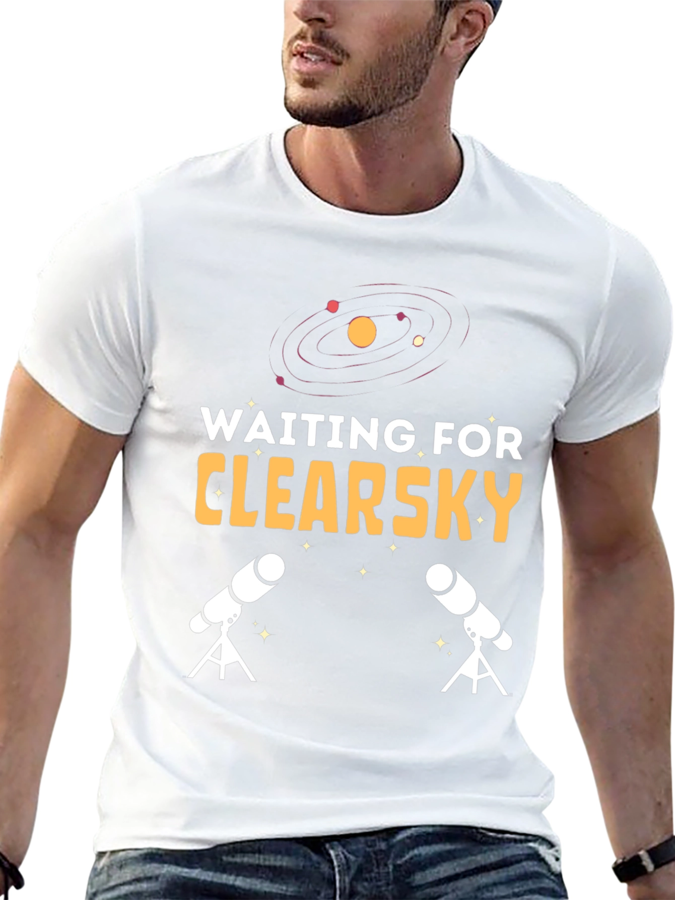 Waiting for Clearsky T-Shirt Astronomy Telescopes Tee