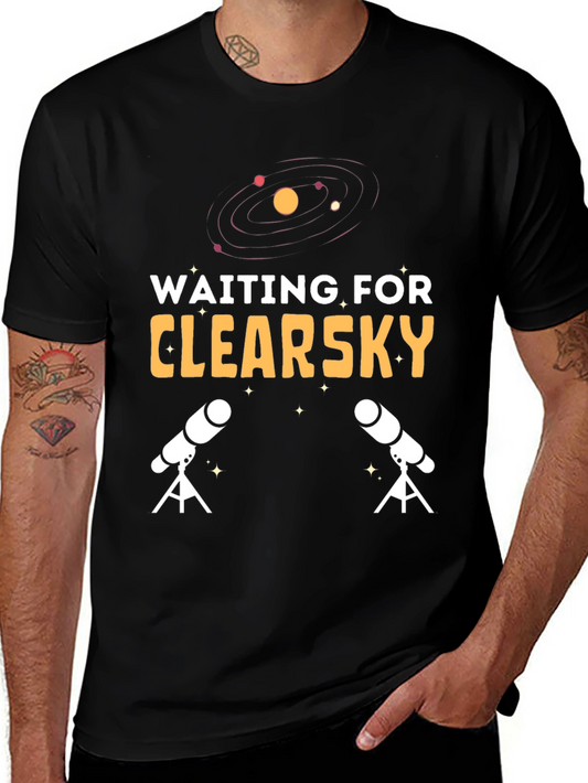Waiting for Clearsky T-Shirt Astronomy Telescopes Tee