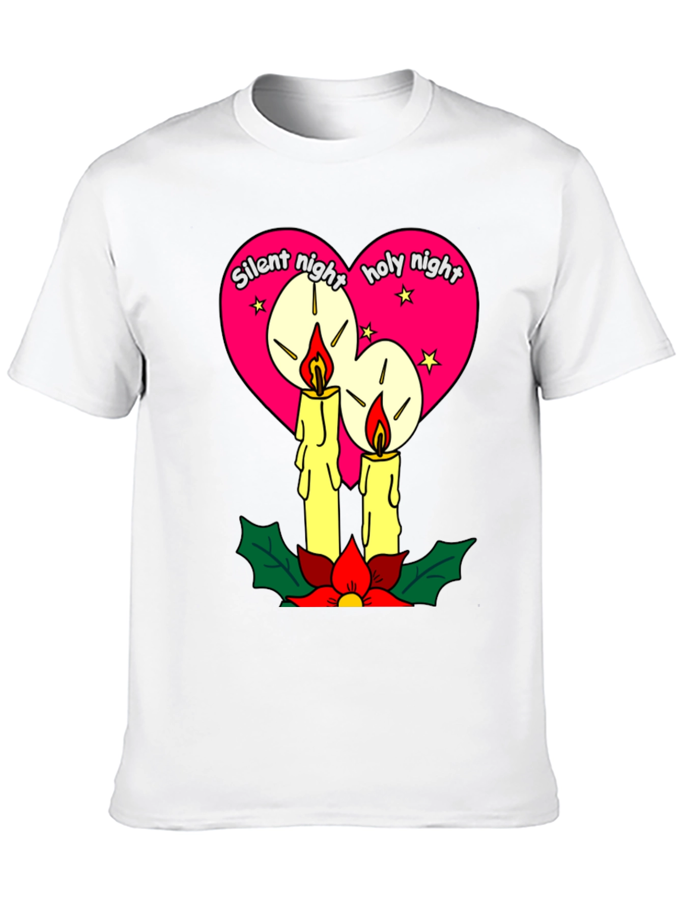 Silent Night Holy Night Christmas Candle T-Shirt